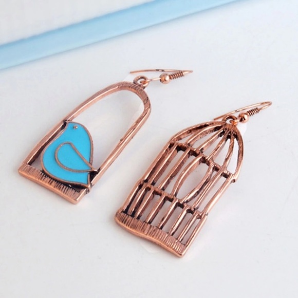 Jewelry - Copper color  birdcage earrings NEW